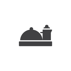 Hotel food service vector icon. filled flat sign for mobile concept and web design. Food tray simple solid icon. Symbol, logo illustration. Pixel perfect vector graphics