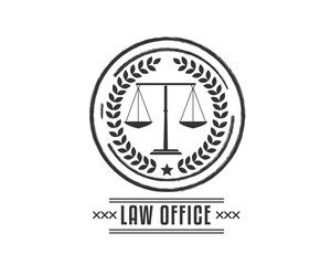 law office black logo icon vector