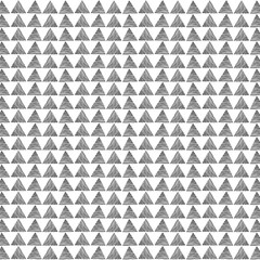 Seamless black triangle hand drawn a pattern isolated on white background. Geometric abstract texture. Vector illustration
