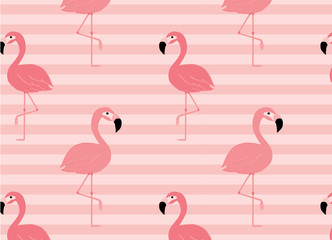 minimal Pink flamingo pattern seamless background