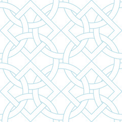 White and blue geometric print. Seamless pattern - 208865906