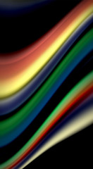 Fluid rainbow colors on black background, vector wave lines and swirls