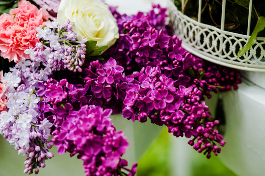 Flowers from purple lilacs