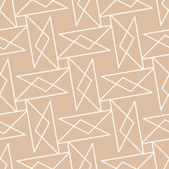 Beige geometric ornament. Seamless pattern