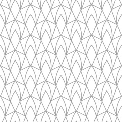 Fototapeta premium Gray geometric ornament on white background. Seamless pattern