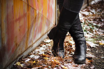 Boots Crossed Legs - Color