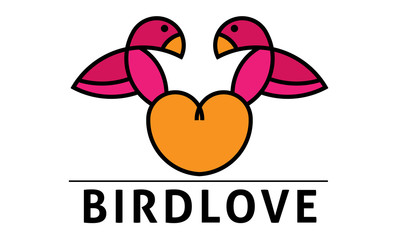 Bird Love Heart Logo Vogel Liebe Herz