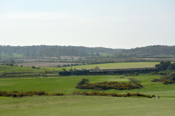 Fototapeta premium Veiw of North Norfolk Railway from coast path near Sheringham