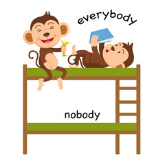 Opposite everybody and nobody vector illustration