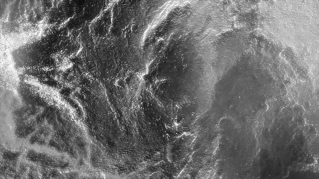 Abstract polygonal space with low polygons. Background with connecting dots and lines. Black on white fantasy abstract technology and engineering motion background with plexus lines and growing dots