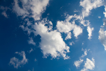 Fototapeta na wymiar Beautiful white clouds float across the sky.