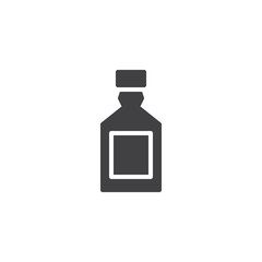 Whiskey bottle vector icon. filled flat sign for mobile concept and web design. simple solid icon. Symbol, logo illustration. Pixel perfect vector graphics