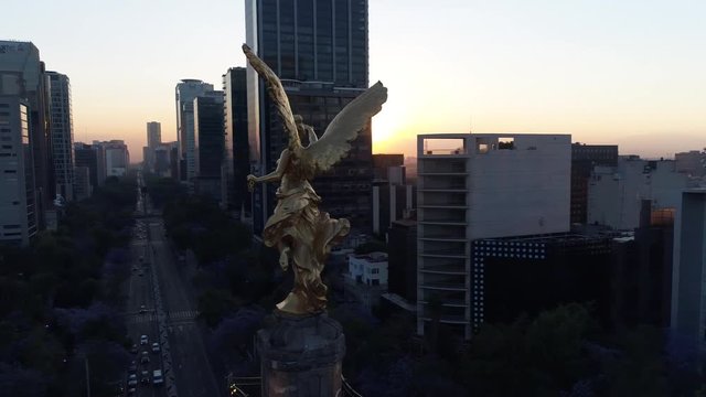 Angel de la Independencia Mexico City Aerial Footage