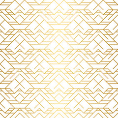 Golden texture. Seamless geometric pattern. Golden background. Vector seamless pattern. Geometric background with rhombus and nodes.