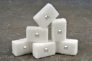Pierres de sucre avec des têtes de mort