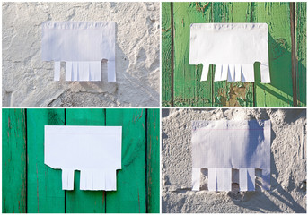 Blank white paper with tear off tabs