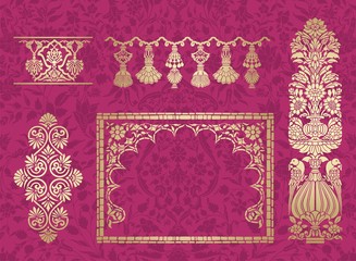 paisley floral pattern, textile , Rajasthan, royal India
