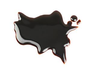 Chocolate syrup on white background