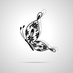 Beautiful butterfly with floral pattern. © debopre1vita