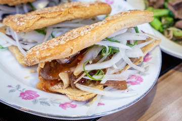 Taiwan traditional delicious lamb clay oven rolls in kaohsiung