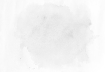 White-grey watercolor illustration, hand drawn image. Azure splash. Template background for design.