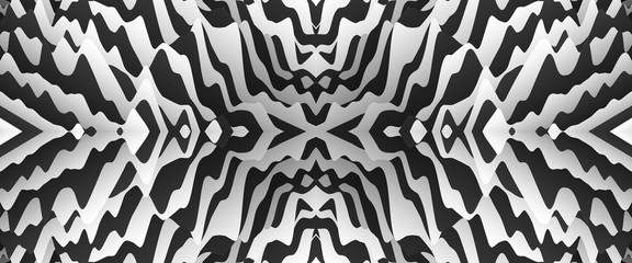 Pattern with optical illusion. Black and white background. Vector illustration.