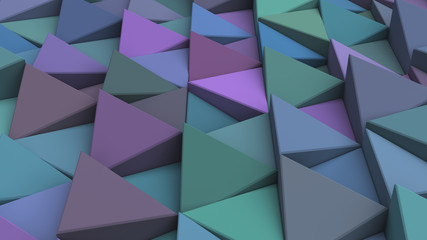 Pattern of blue-purple triangle prisms