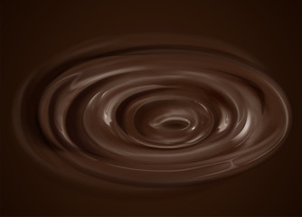 Swirling chocolate syrup