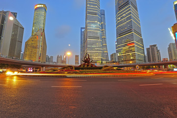 Fototapeta premium Shanghai world financial center skyscrapers in lujiazui group