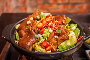 Taiwan traditional delicious Braised port knuckle pettitoes in kaohsiung