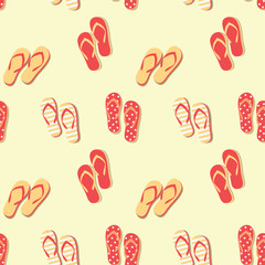 Flip flop slipper illustration seamless pattern