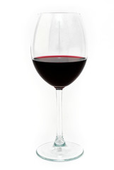 Glass of Red Wine isolated on a white background.