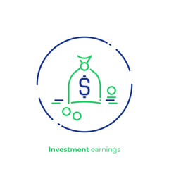 Business profit line art icon, investition earnings vector art, outline online cash exchange illustration