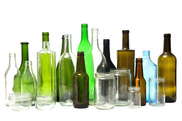 recycling  glass on white background - Powered by Adobe