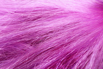 Texture of purple hair, closeup