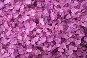 Texture of purple sea salt, closeup