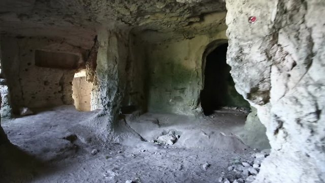 The Hypogeum village of Petruscio and the Gravina of Mottola in Apulia, Italy