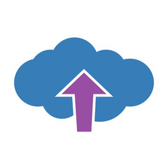 Upload cloud icon. Vector illustration.
