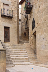 Fototapeta na wymiar Streets and corners of the medieval village of Valderrobres, Mantarraya, Teruel province, Aragon, Spain