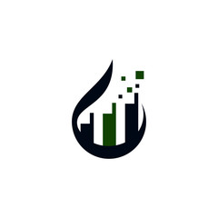 Abstract oil drop combine with graphic chart