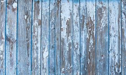 Fototapeta na wymiar Old painted texture vintage wood background with peeling paint. Painted weathered plain teal blue and white Rustic Wood Board Back ground that can be either horizontal or vertical.