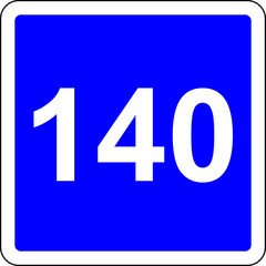 140 suggested speed road sign