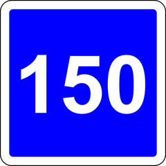 150 suggested speed road sign