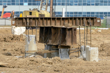 Obraz na płótnie Canvas pile foundation foundation test construction