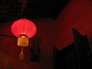 Red lantern in the streets of Melaka, Malaysia
