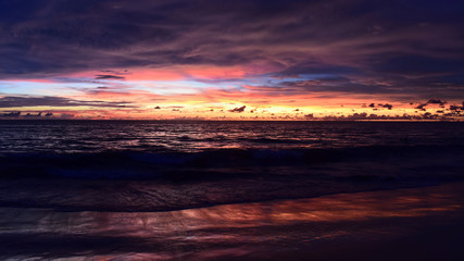 Fototapeta na wymiar colorful sunset at kata beach phuket Thailand