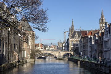 Gent, Belgium at day, Ghent old town