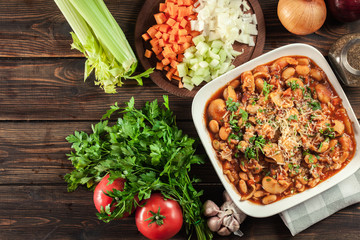 Pasta e fagioli - pasta with beans and parmesan