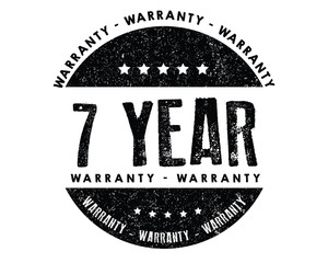 7 years warranty icon vintage rubber stamp guarantee