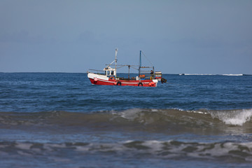 Small trawler boat fishing for crab on the west coast of Ireland
